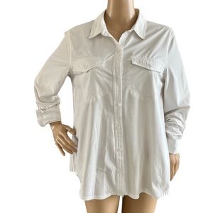 Eddie Bauer Roll Tab Sleeves Classic Fit Lightweight Stretch Shirt